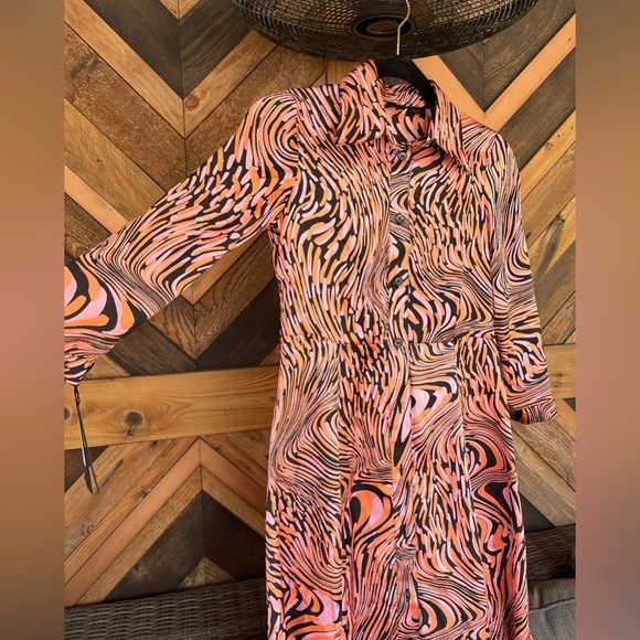 NWT Pinko Button Down Long Dress Size 36 or Small - Picture 8 of 13